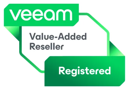 Veeam Value-Added Reseller – Registered Vertriebspartner Veeam-Partnerlogo für Value-Added Reseller mit dem Status „Registered“ für autorisierte Beratung und Vertrieb von Veeam-Lösungen