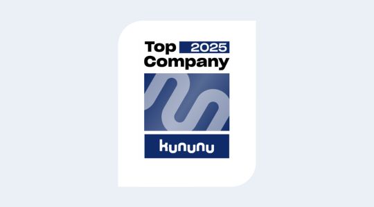 Auszeichnungssiegel von kununu zur Top Company im Jahr 2025
