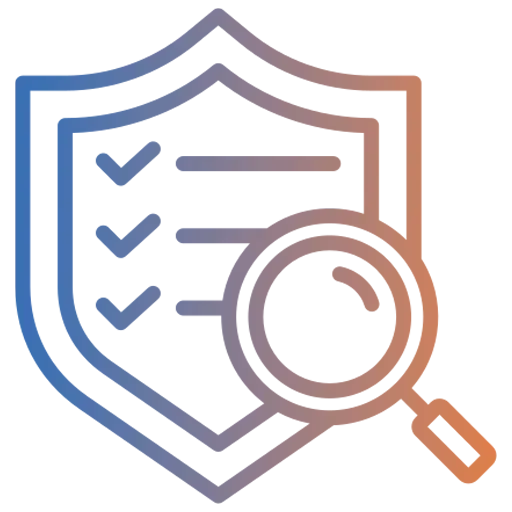 Icon mit Checkliste und Schild als Symbol für Sicherheitsaudit und Schwachstellenanalyse